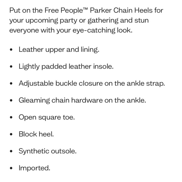 Free People Off White Parker Chain‎ Sandals Sz. 39 NWOB - Picture 12 of 12